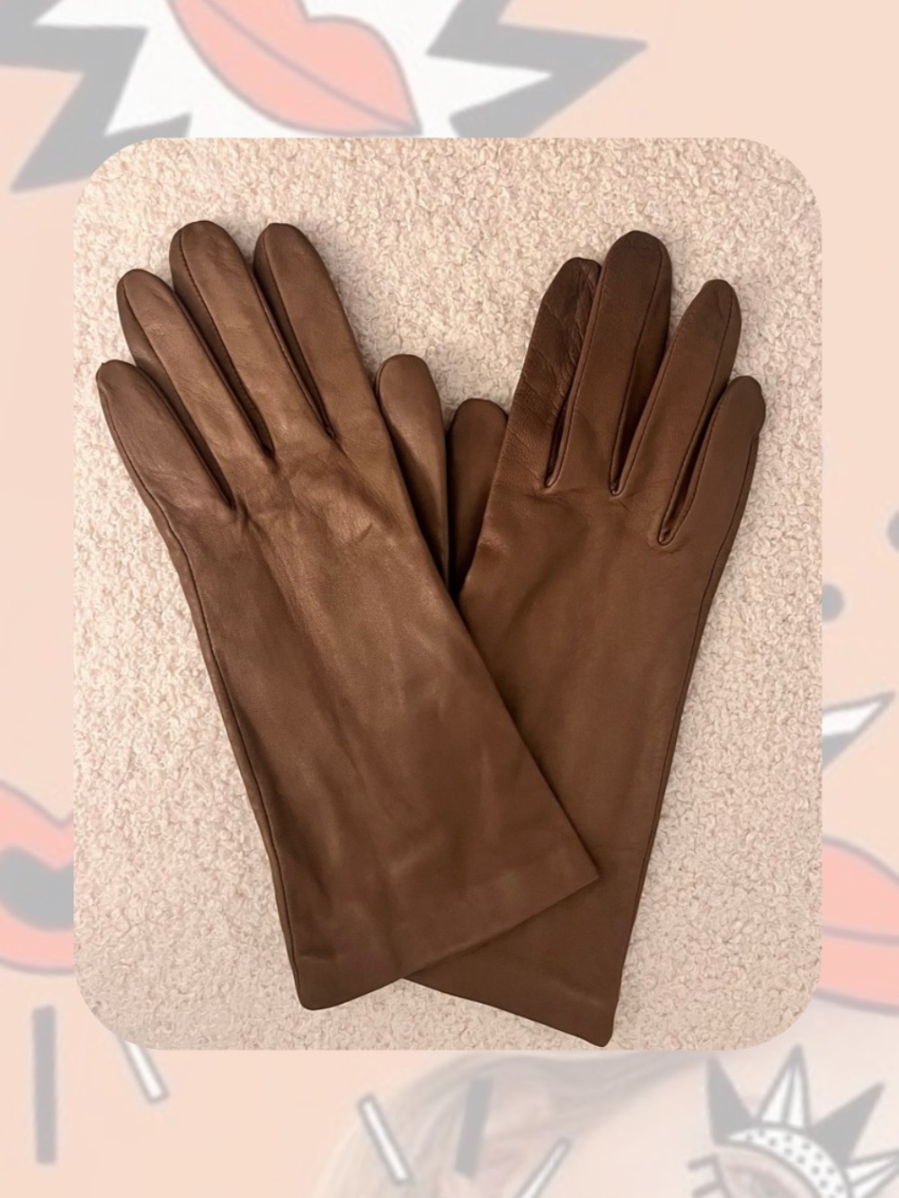 Lord & Taylor Vintage Brown Genuine Leather Gloves Silk Lining